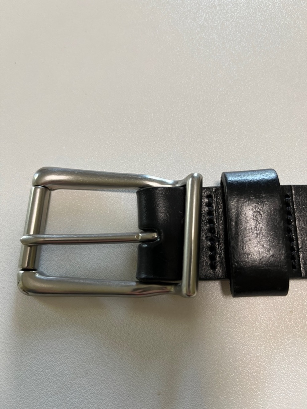 Brighton Black Leather Belt with Silver Buckle